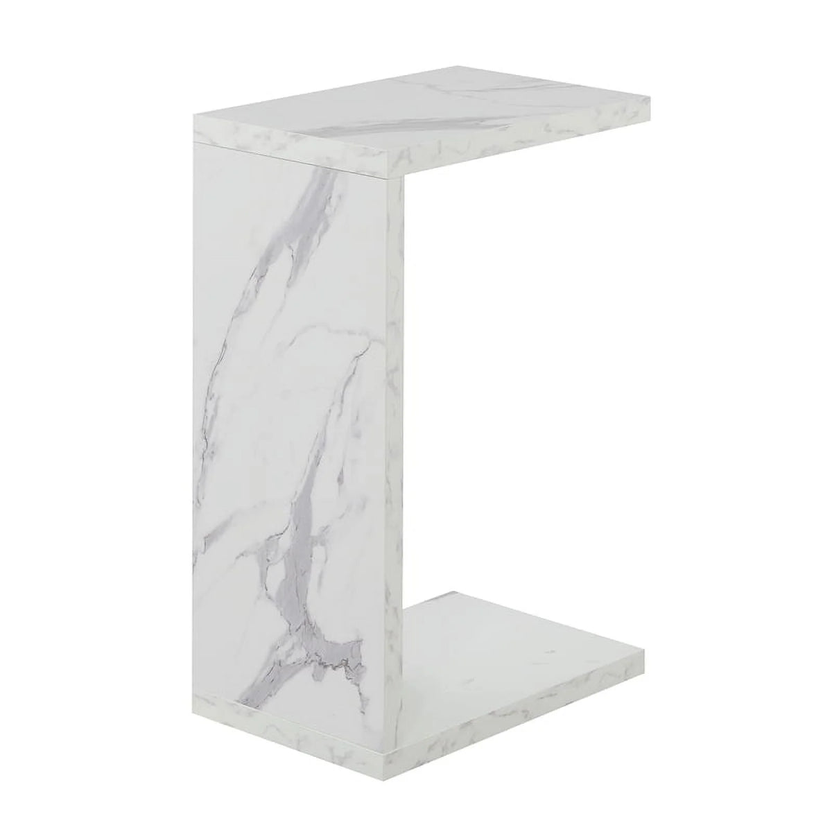 Faux White Marble Wood C End Table Set of 2 X138
