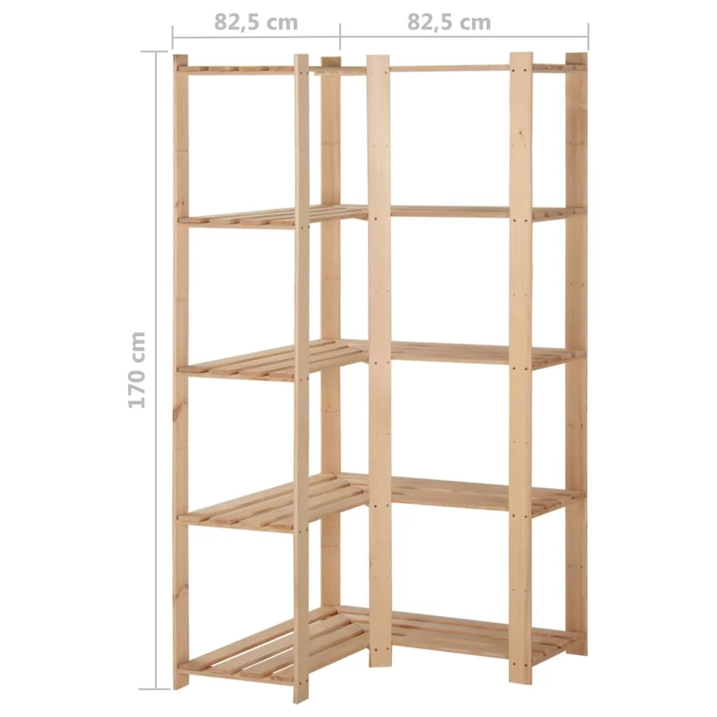 5-Tier Solid Wood Pine Corner Rack K1942