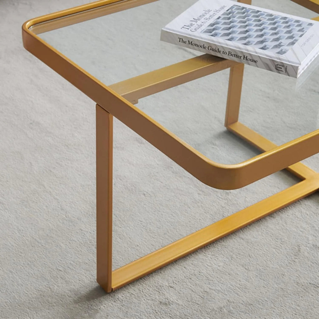 Rectangle Coffee Table with Tempered Glass Tabletop B801995