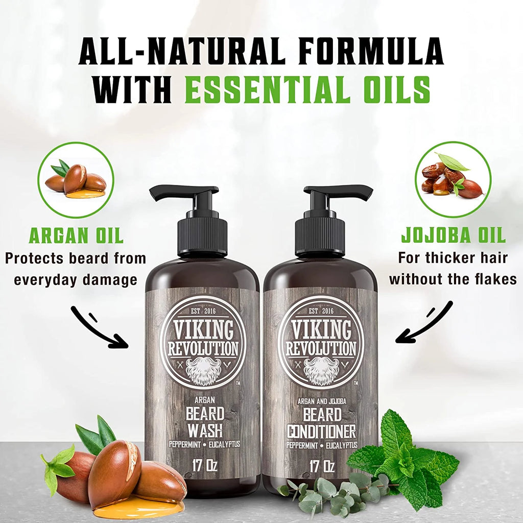 Beard Wash & Beard Conditioner Peppermint & Eucalyptus 34 Oz K6562