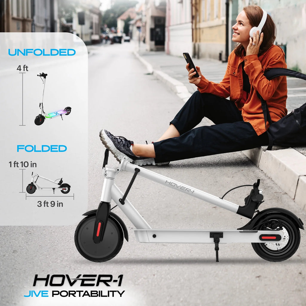 White 8.5 in Wheels Self Balancing Folding Electric Scooter A18829