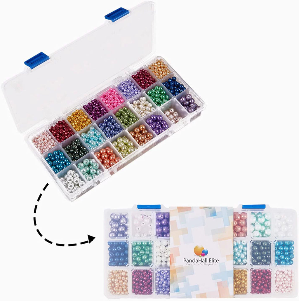Pearlized Glass Beads 24 Color 3 Sizes Round Loose Spacer Beads J6750