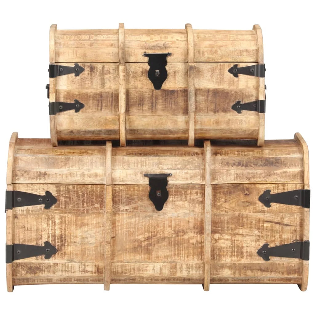 2 Piece Mango Wood Storage Chest N358