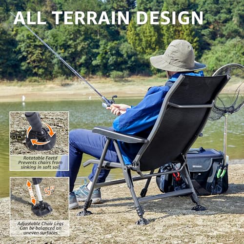 Folding Camping Chair 350 LBS Breathable Mesh Aluminum Frame K9941