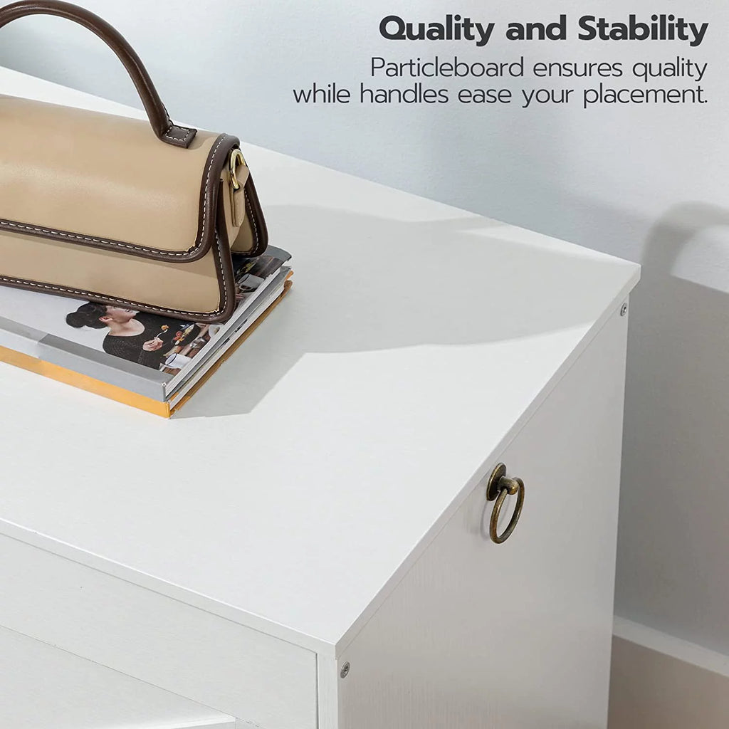 White Wooden Storage Bench N8719