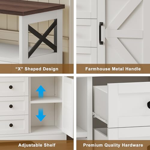 Buffet Cabinet Sideboard with 3 Drawers and 2 Doors Z456232