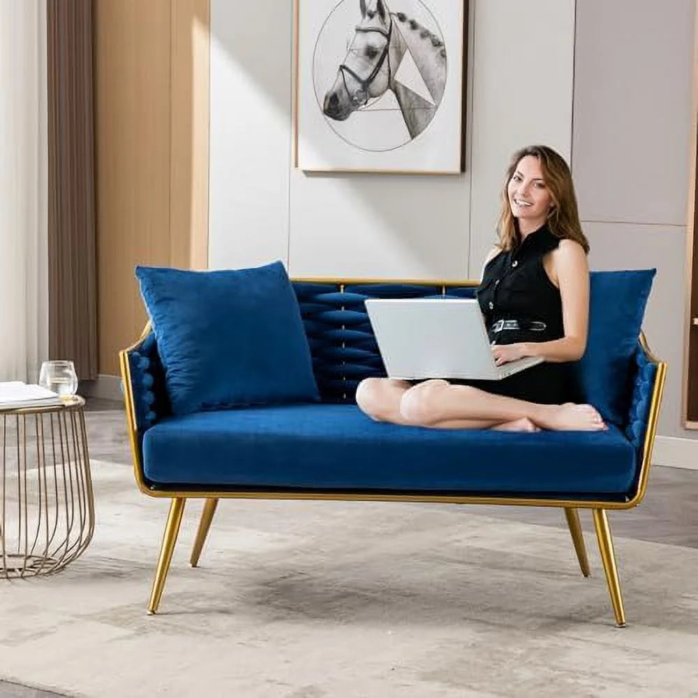 Velvet Accent Sofa Chair with 2 Pillows Y208