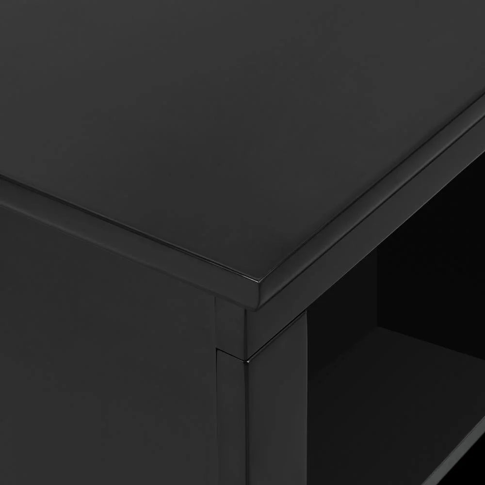 80" 2 Door Black Wood Console U47222