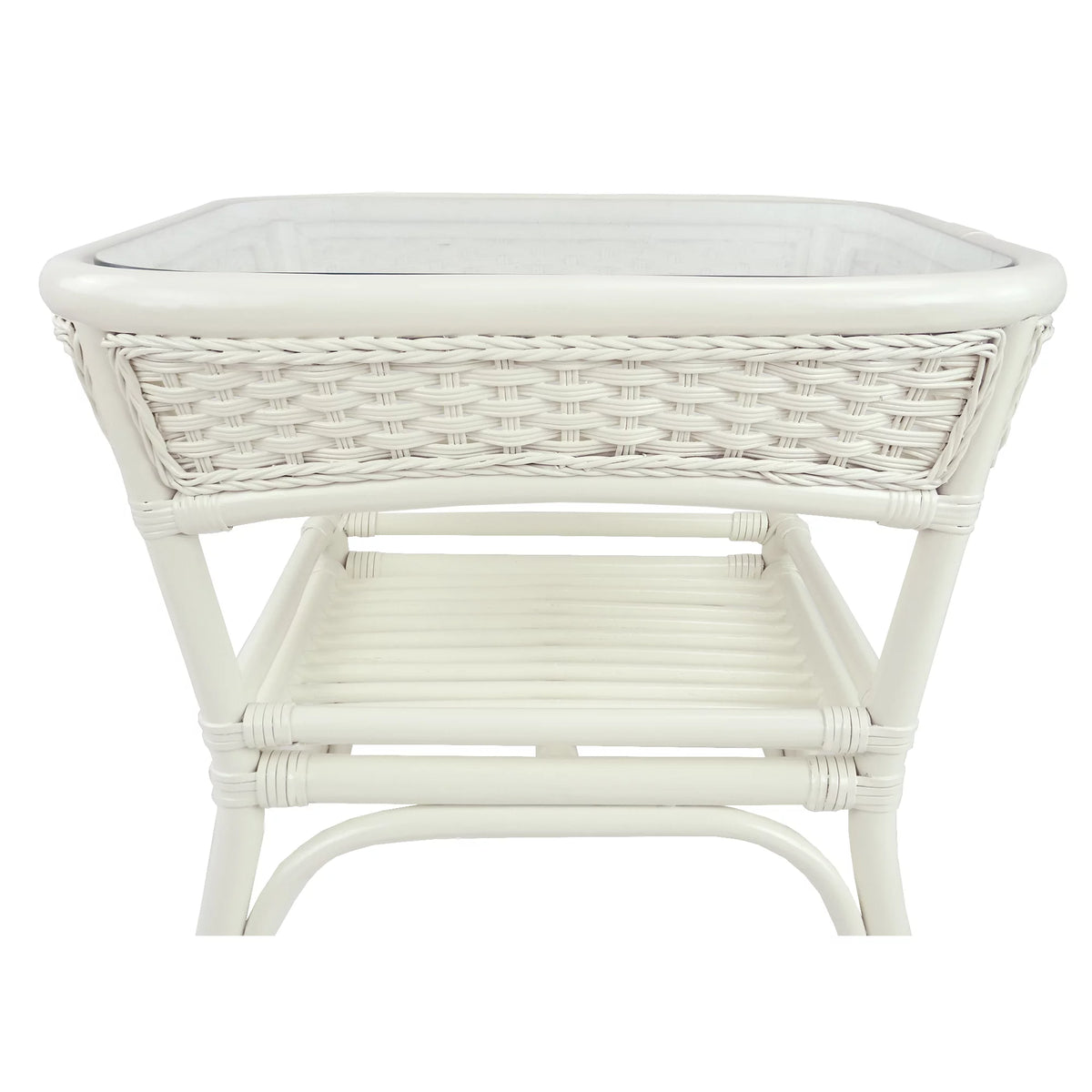 White Square Rattan Coffee Table X2676