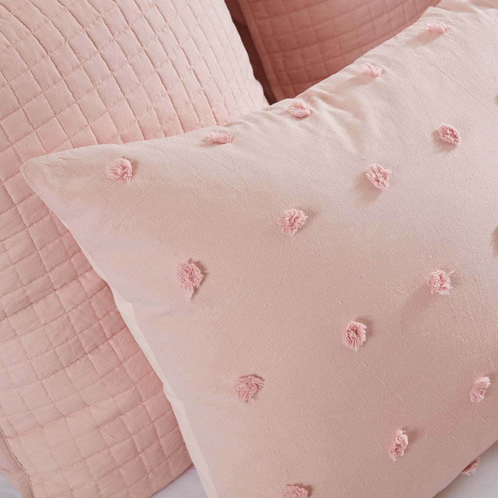 Cotton Jacquard Pink 5-Piece Comforter Set H21617
