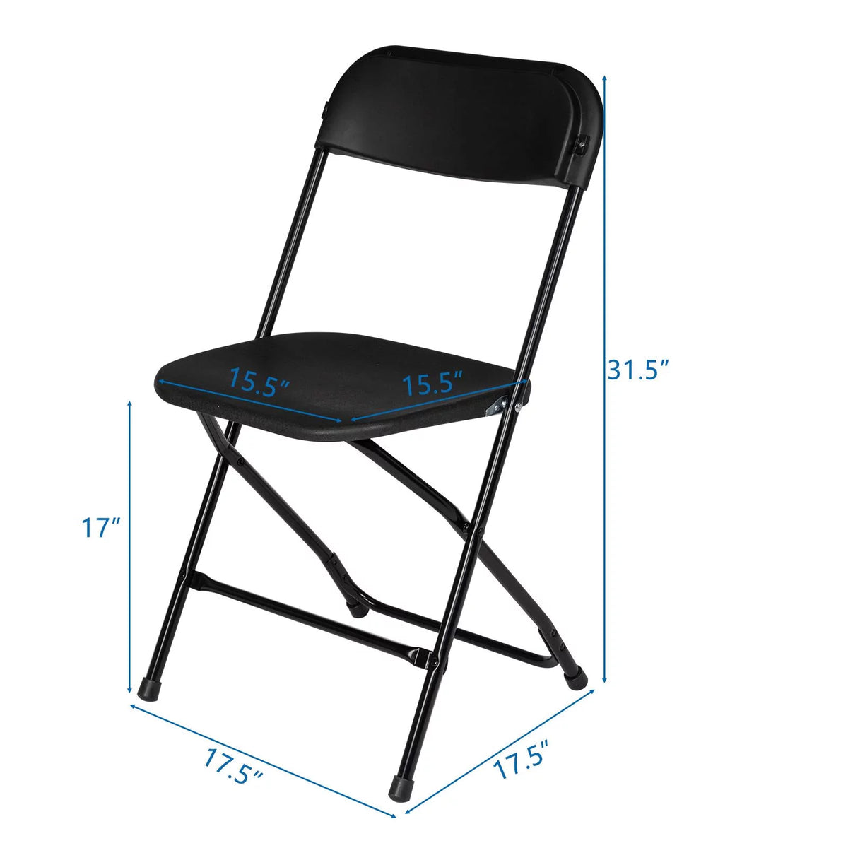 Black Plastic Folding Chairs 6 Pack O4517