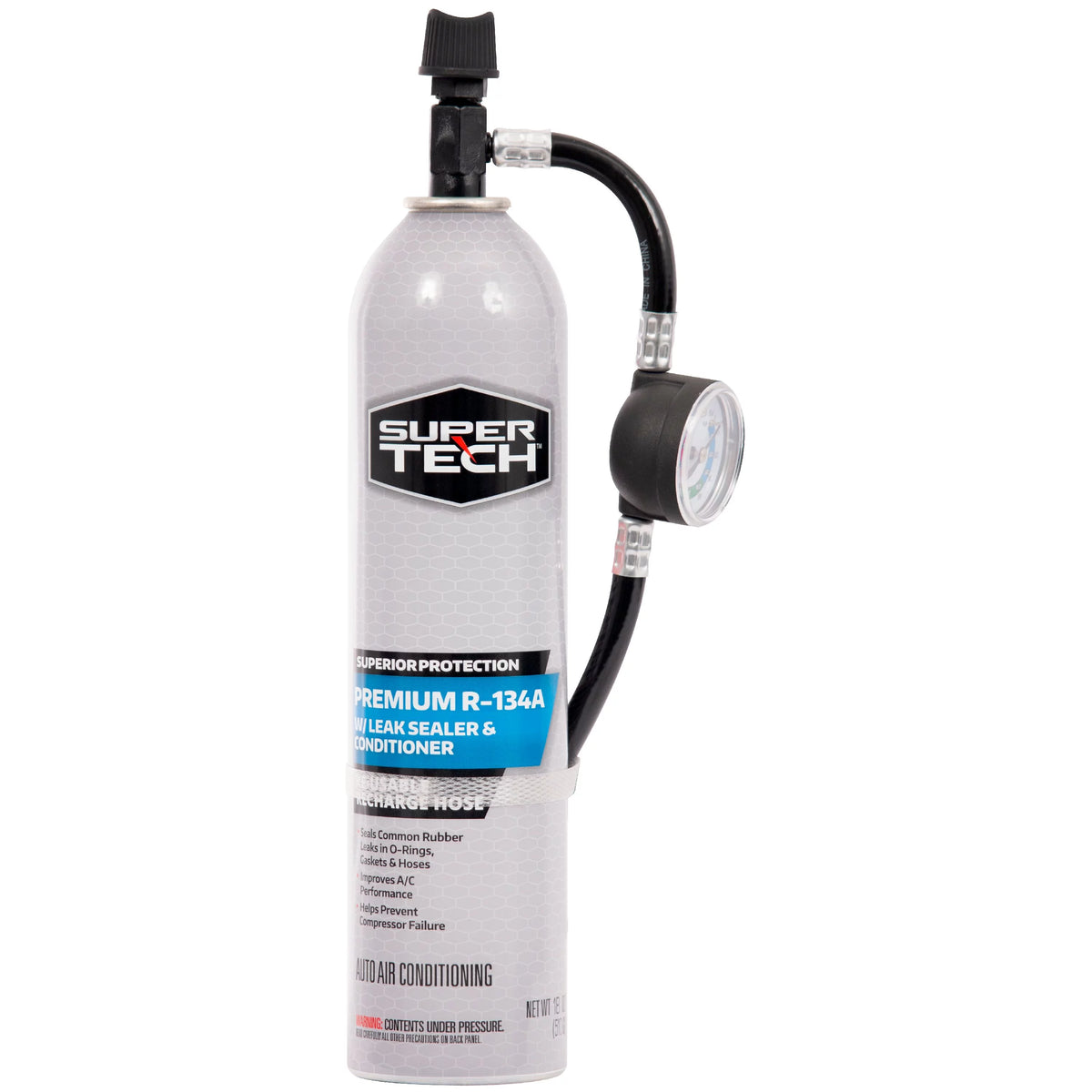 R-134a Automotive Refrigerant with Hose and Gauge, 18 oz M6186