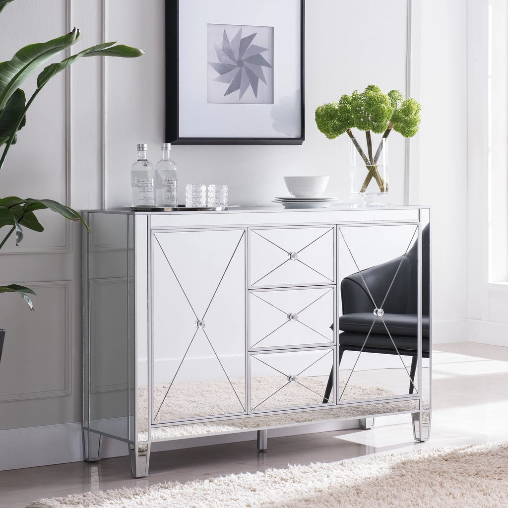 3-Drawer Mirrored Cabinet E546187