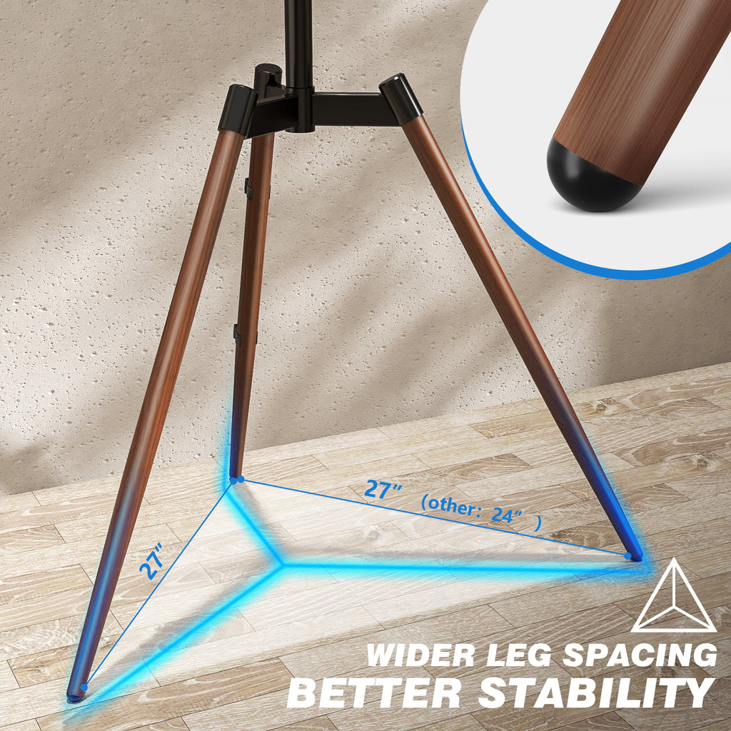 Adjustable Tripod Floor TV Stand with Mount for 32" to 65" Flat Screen TVs, Brown W451978