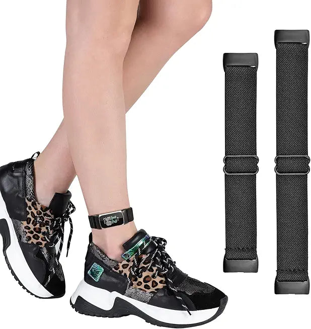 Adjustable Stretchy Nylon Ankle Arm Wrist Band Black Z947