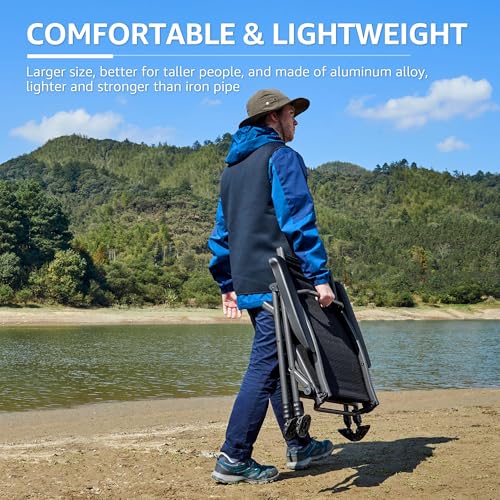 Folding Camping Chair 350 LBS Breathable Mesh Aluminum Frame K9941