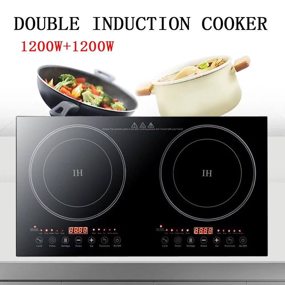 2400W Portable Induction Cooktop Dual Burner J89397