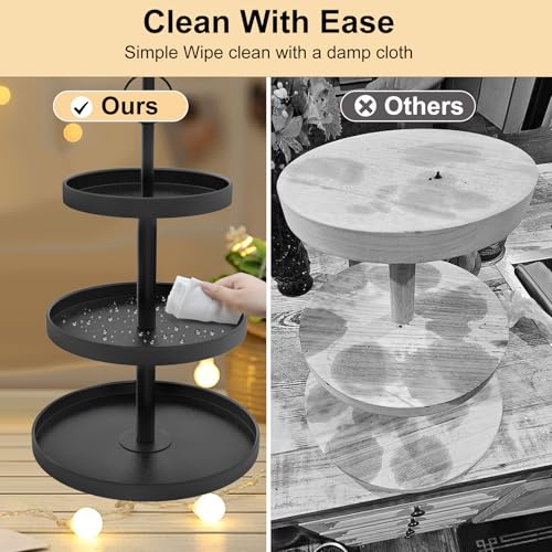 Black 3 Tier Metal Cupcake Stand 2 Pack U577