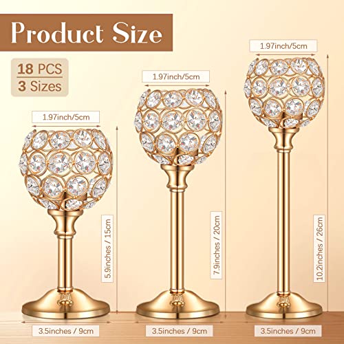 18 Pieces Crystal Candle Holders E9712