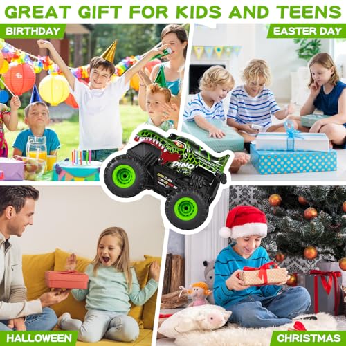 Remote Control Dinosaur Monster Truck with Music and 3 Lighting Effects X36905