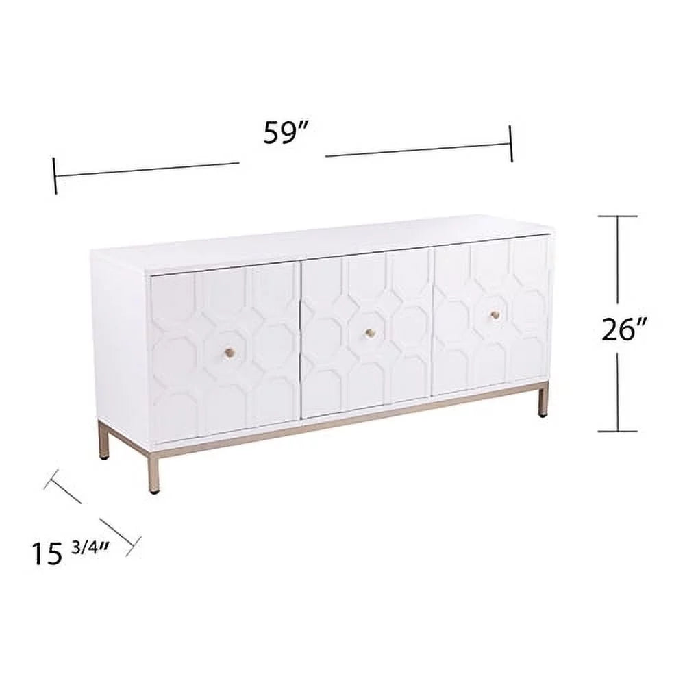 Antique White Three Door Accent Cabinet P941