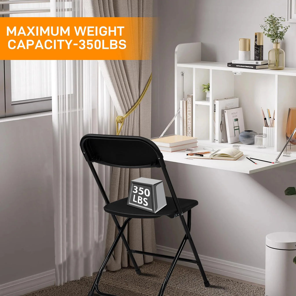 Black Plastic Folding Chairs 6 Pack O4517
