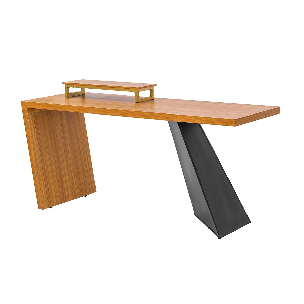 63" Rustic Industrial Wooden Writing Desk with Monitor Stand P8853