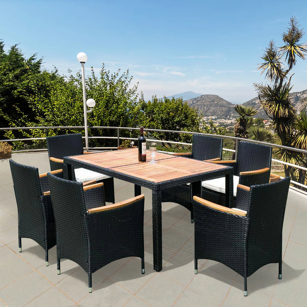 7-Piece Outdoor Patio Wicker Dining Set U604