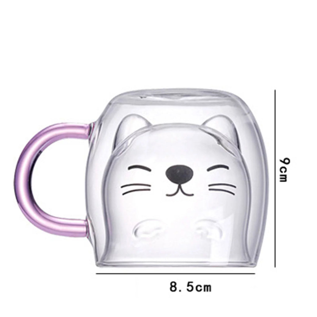 2x 280ml Double Wall Borosilicate Glass Cup I614413