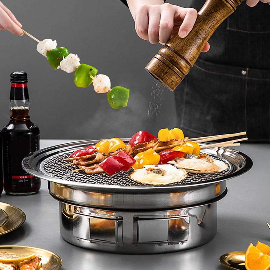 Charcoal Grill Non-stick Portable Stainless Steel BBQ T6278