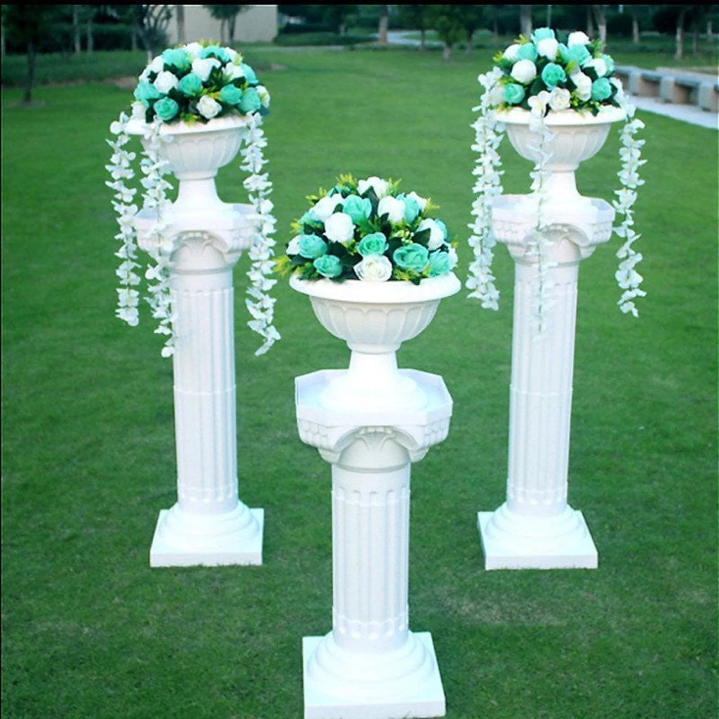 4 Pack 23" Tall White Pedestal Column Plant Stand Pot Q33942