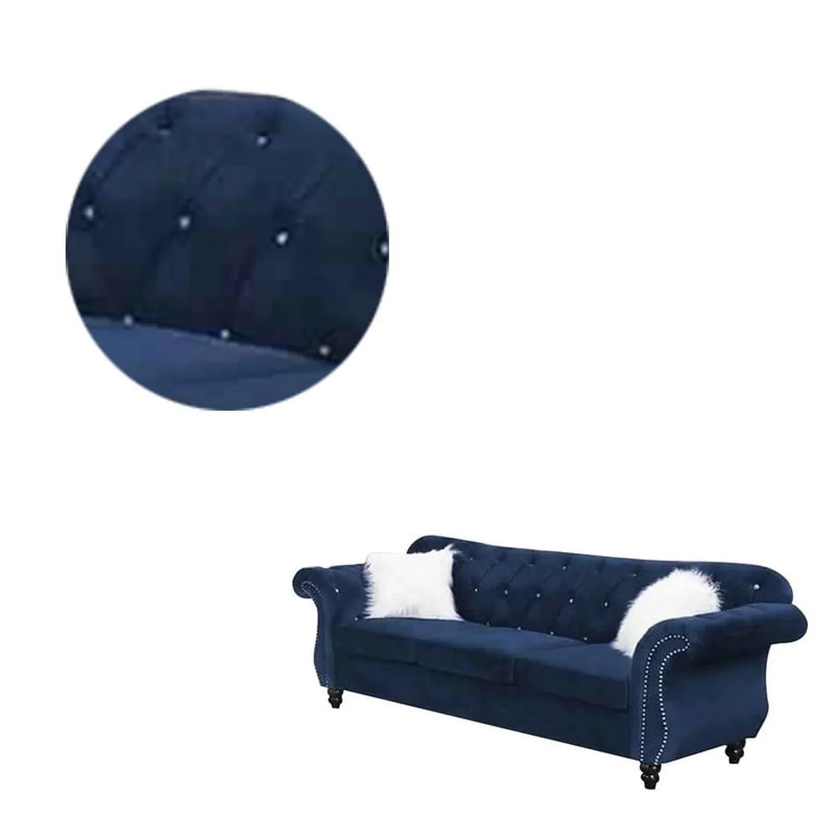 Blue Velvet Sofa J346255