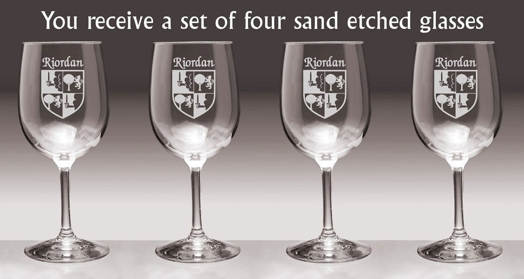 Irish Coat of Arms Wine Glasses Set of 4 Y5372