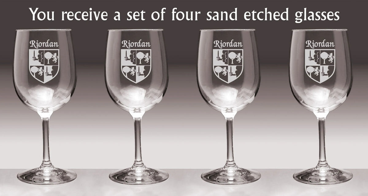 Irish Coat of Arms Wine Glasses Set of 4 Y5372