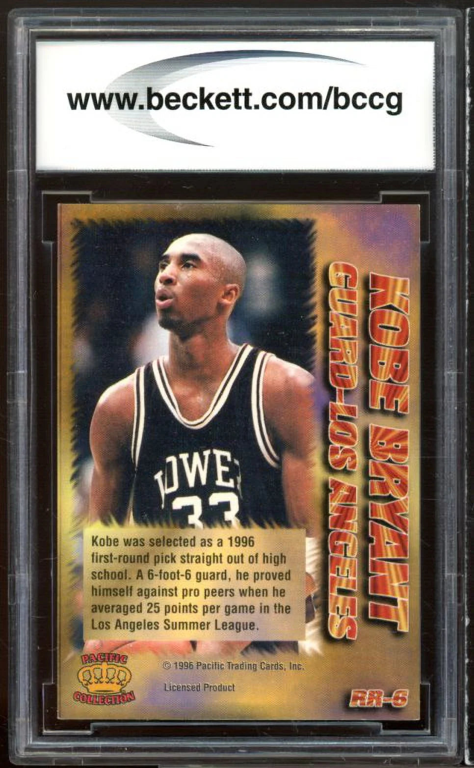 1996 Pacific Power Roundball Kobe Bryant Rookie Card N4984