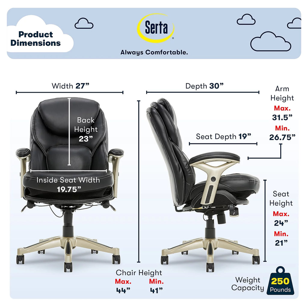Black Leather Executive Chair P1716