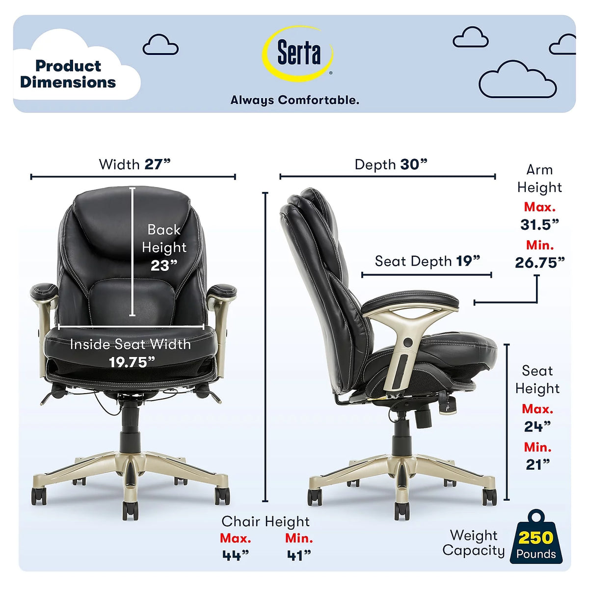 Black Leather Executive Chair P1716