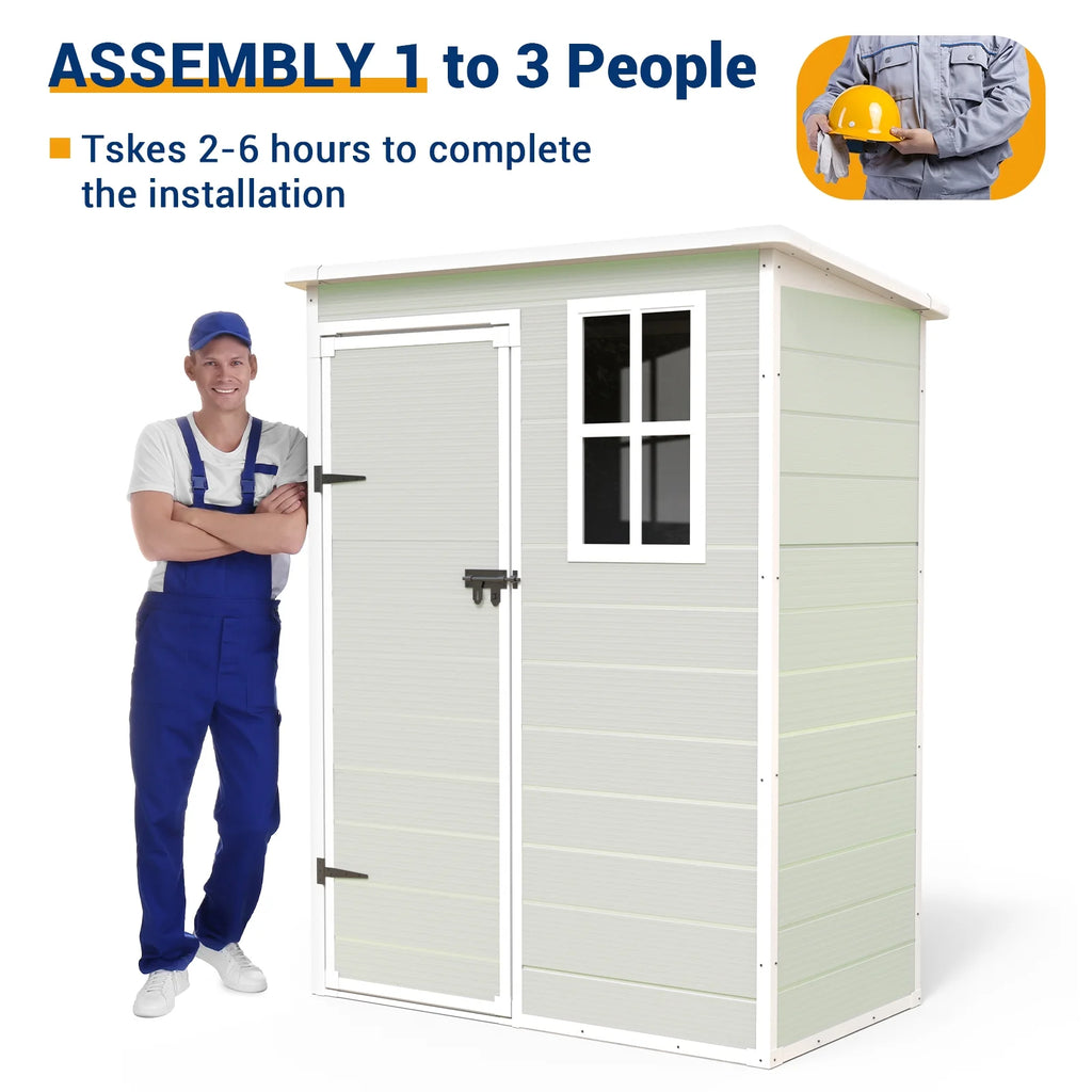 5x3 FT Resin Outdoor Storage Shed J93817