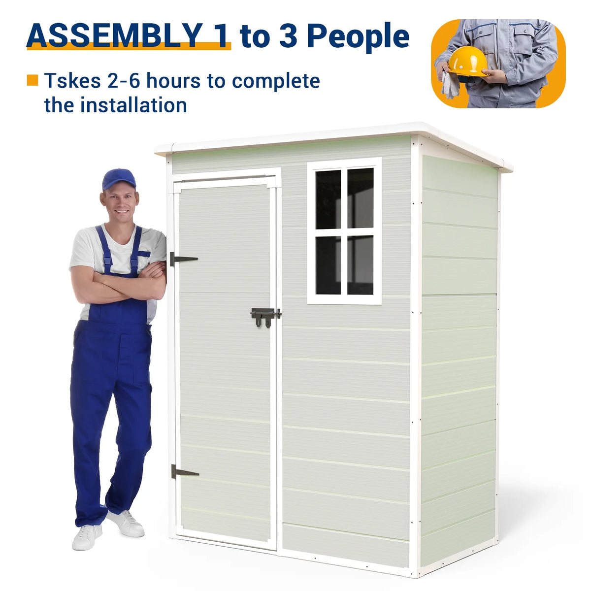 5x3 FT Resin Outdoor Storage Shed J93817