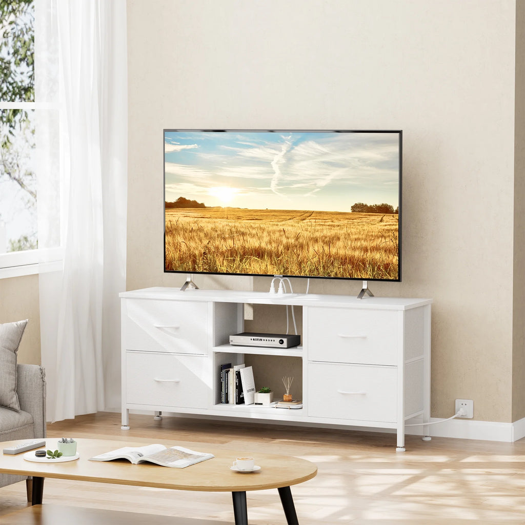 White 4 Drawer Dresser TV Stand A924