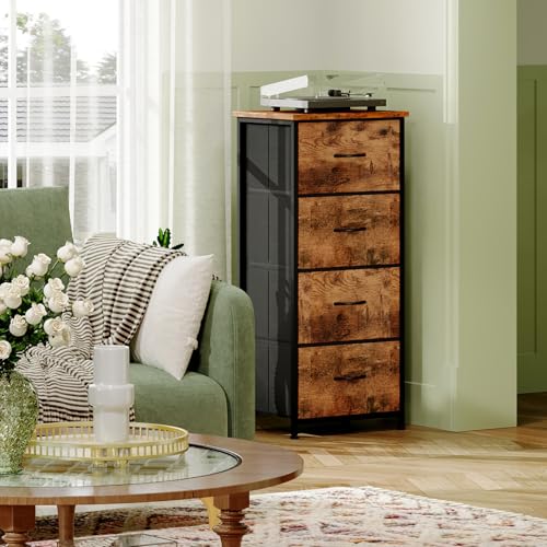 Black Rustic Brown 5 Drawer Tall Dresser S510860