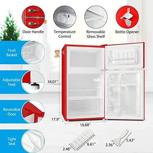 3.2 Cu.Ft 2 Door Mini Fridge with Freezer M7925