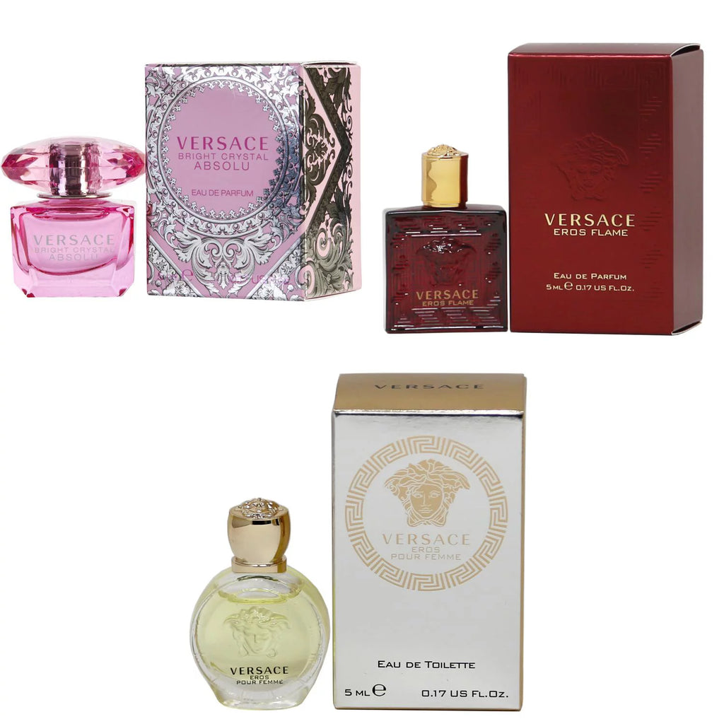 Bright Crystal EDP, Eros Flame EDP, Eros Women EDT 5ml 3PK Kit F361