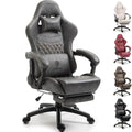 Black Big and Tall Ergonomic Gaming Chair with Footrest and Massage Lumbar Support U352056
