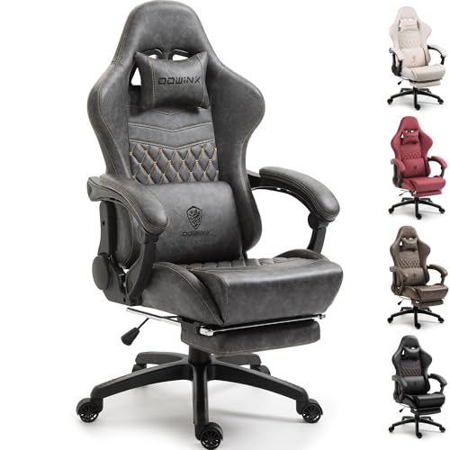Black Big and Tall Ergonomic Gaming Chair with Footrest and Massage Lumbar Support U352056