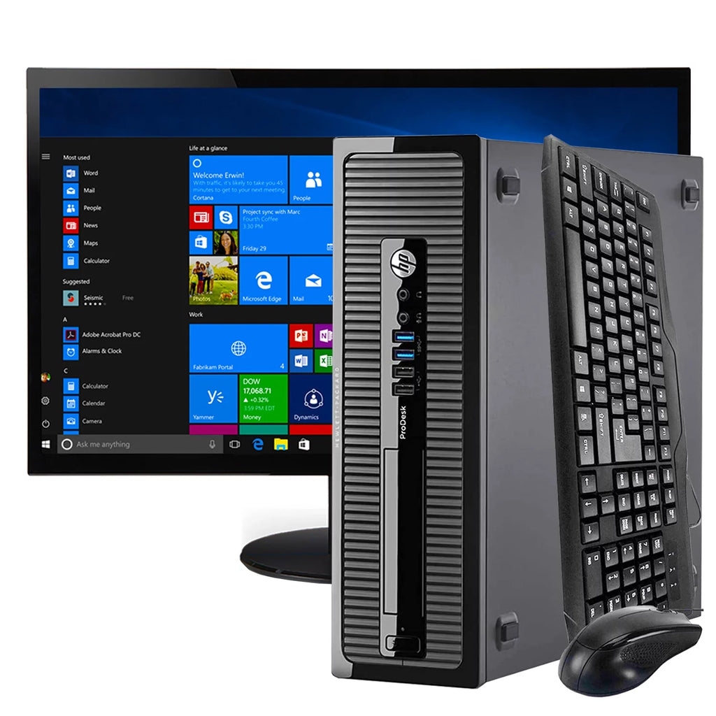 Dual Core 8GB 2TB Windows 10 Desktop Computer PC & 24" LCD S149