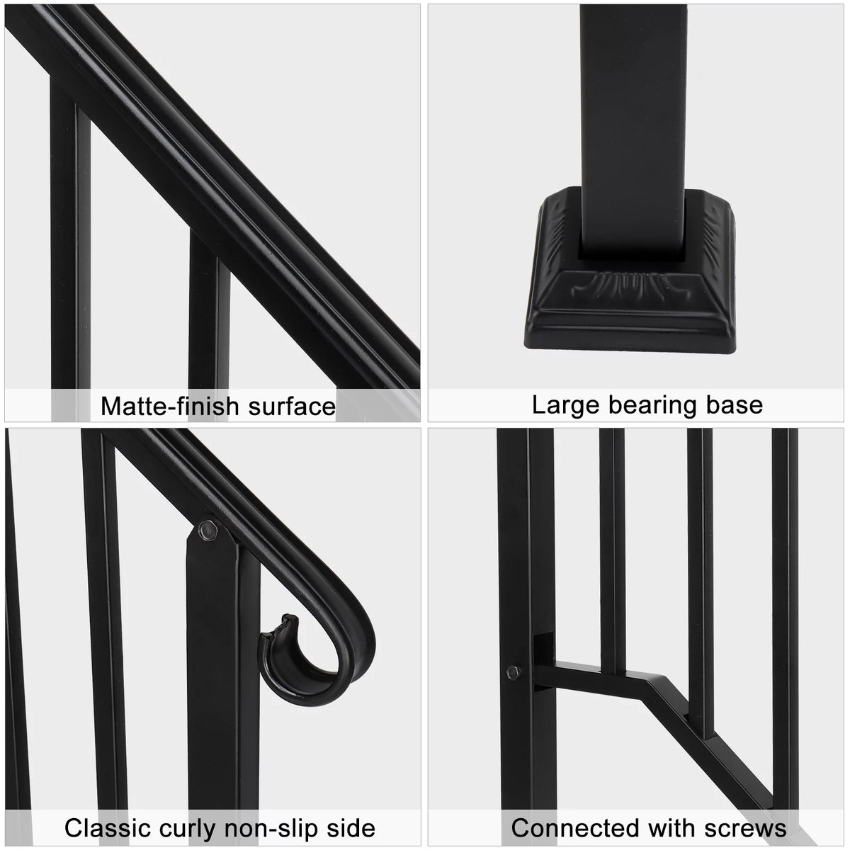 White Wrought Iron Handrails for 3 or 4 Steps W9949