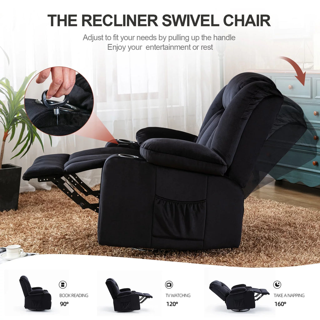 Black Heated Massage Recliner Chair L197995