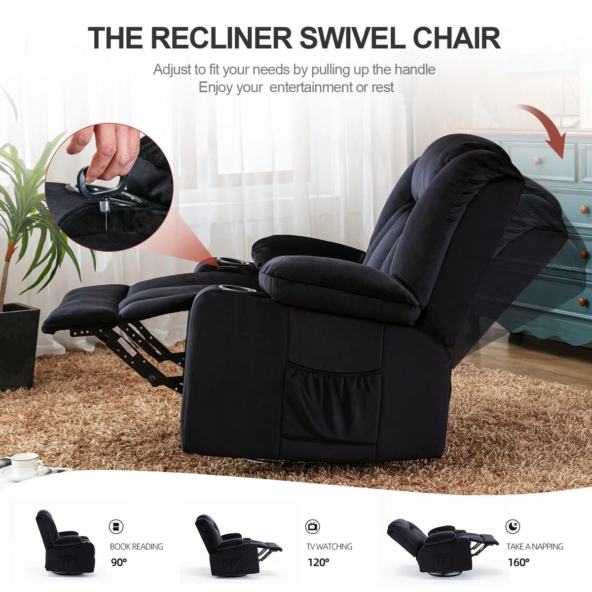 Black Heated Massage Recliner Chair L197995