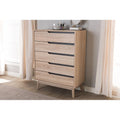 Oak and Grey Wood 5-Drawer Chest A194